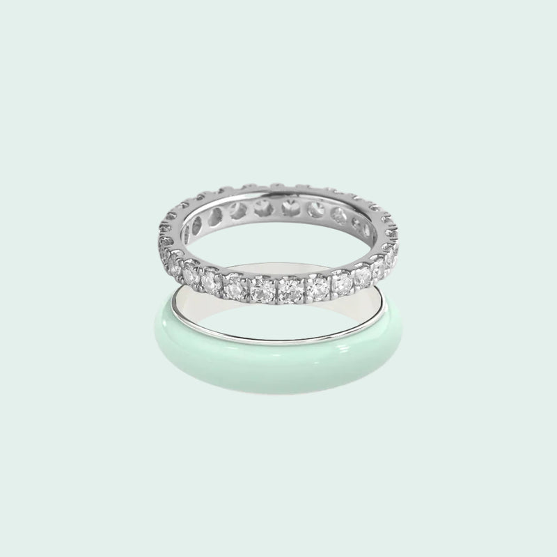 Chroma Orbit Rings-Silver (Set of 2)