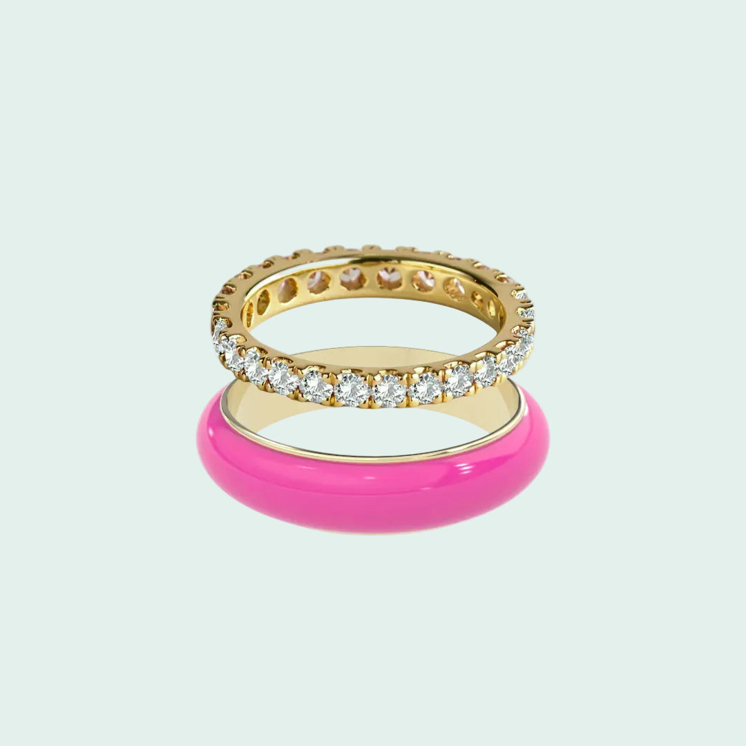 Chroma Orbit Rings-Gold (Set of 2)