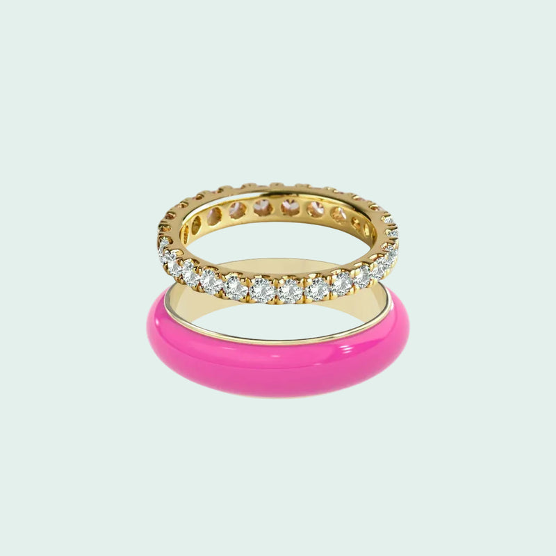 Chroma Orbit Rings-Gold (Set of 2)