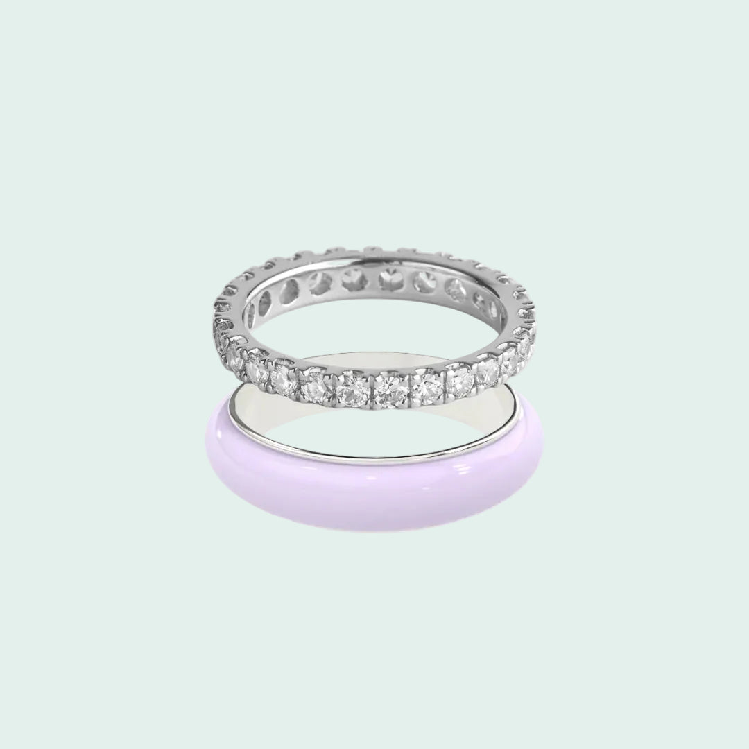 Chroma Orbit Rings-Silver (Set of 2)