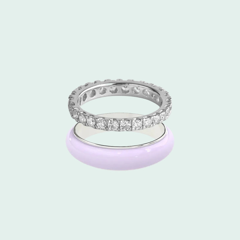 Chroma Orbit Rings-Silver (Set of 2)