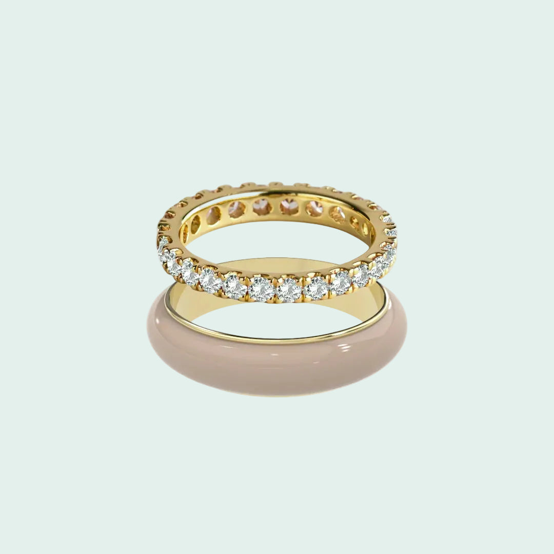 Chroma Orbit Rings-Gold (Set of 2)