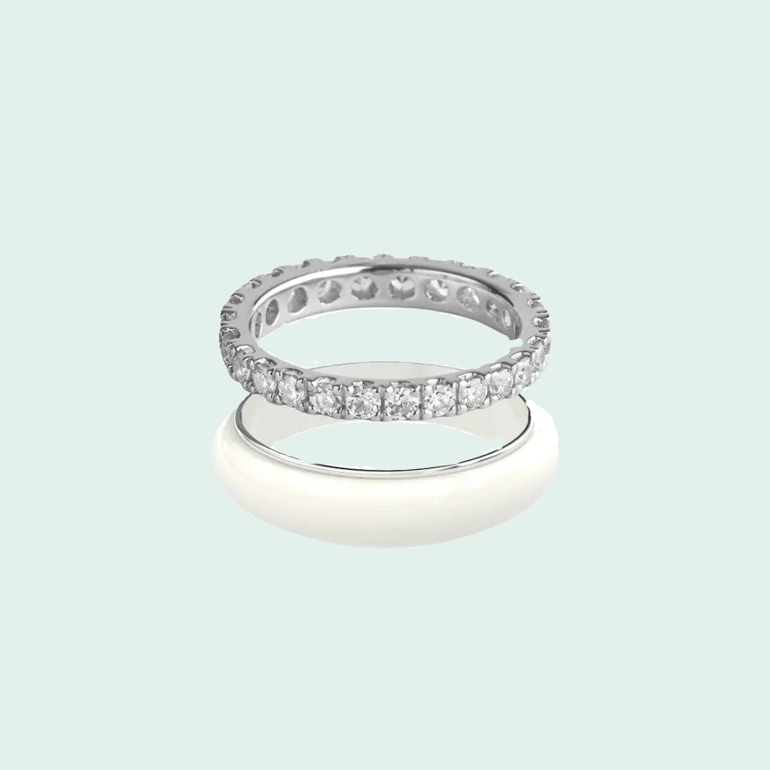 Chroma Orbit Rings-Silver (Set of 2)