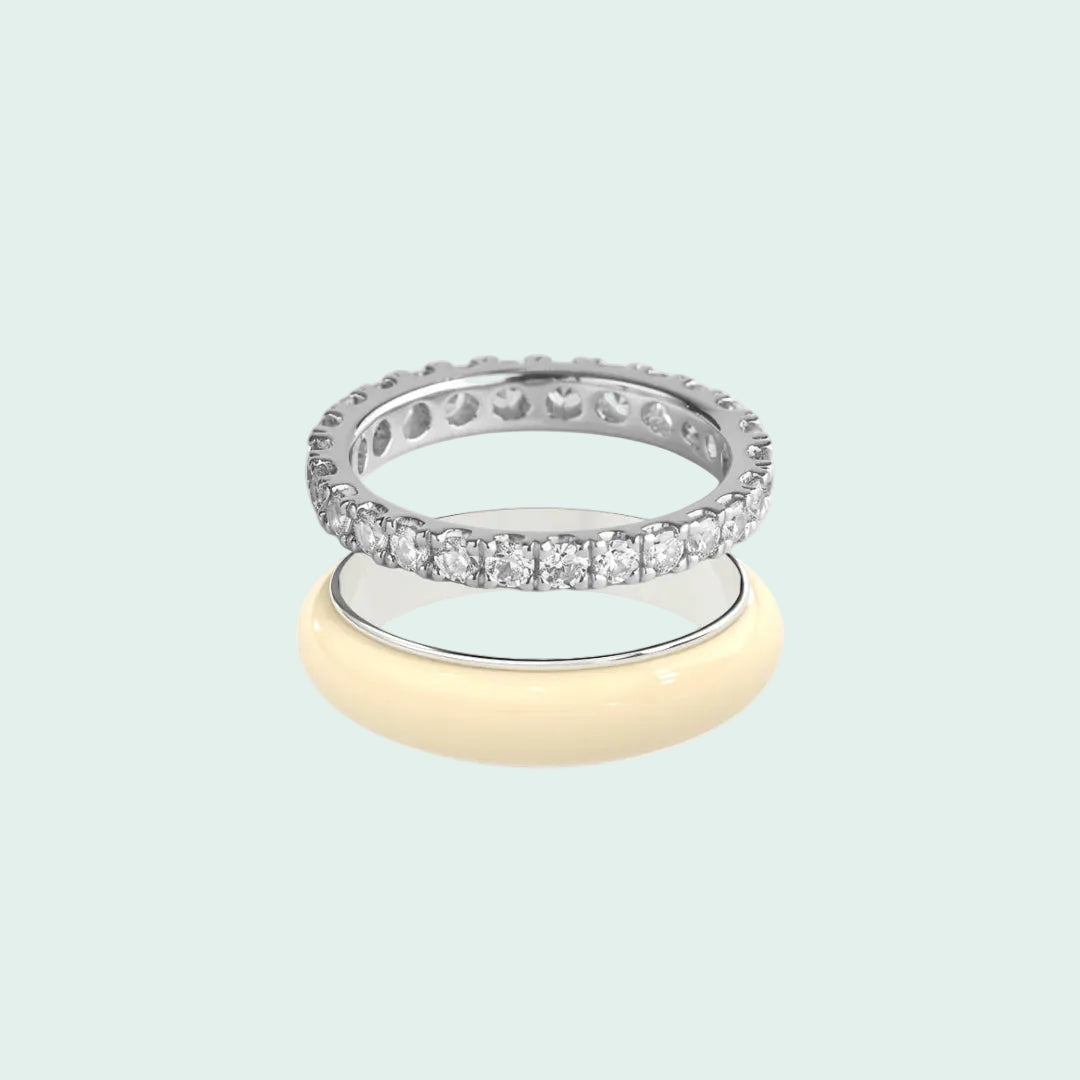 Chroma Orbit Rings-Silver (Set of 2)