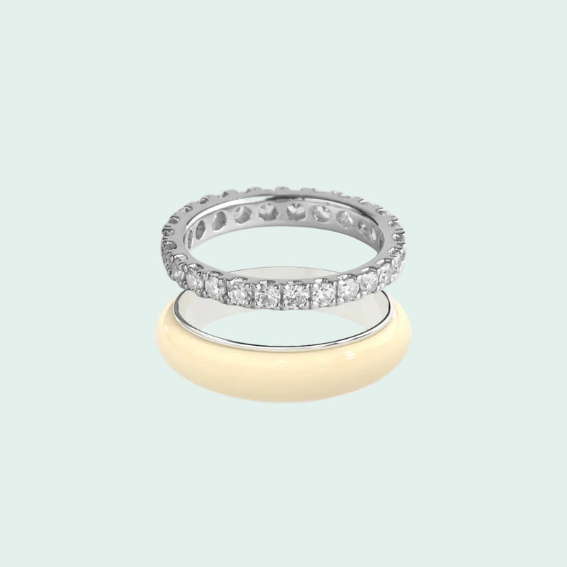 Chroma Orbit Rings-Silver (Set of 2)
