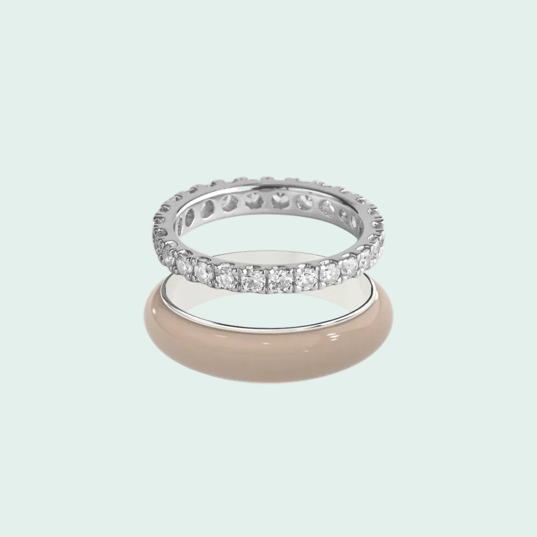 Chroma Orbit Rings-Silver (Set of 2)