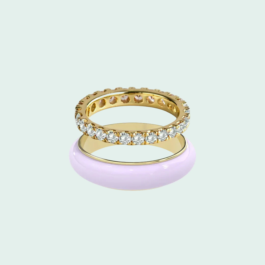 Chroma Orbit Rings-Gold (Set of 2)
