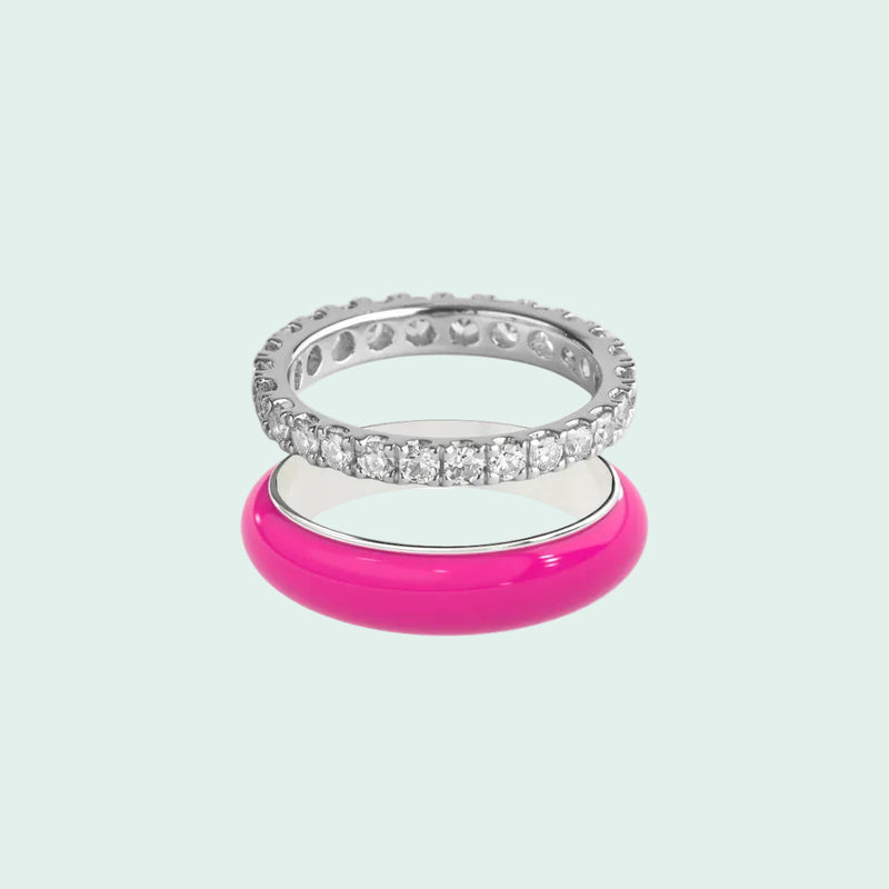 Chroma Orbit Rings-Silver (Set of 2)