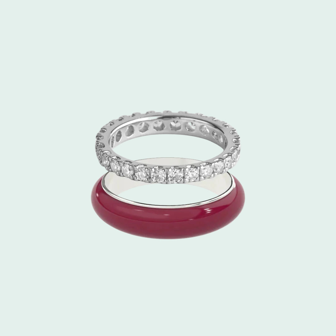 Chroma Orbit Rings-Silver (Set of 2)