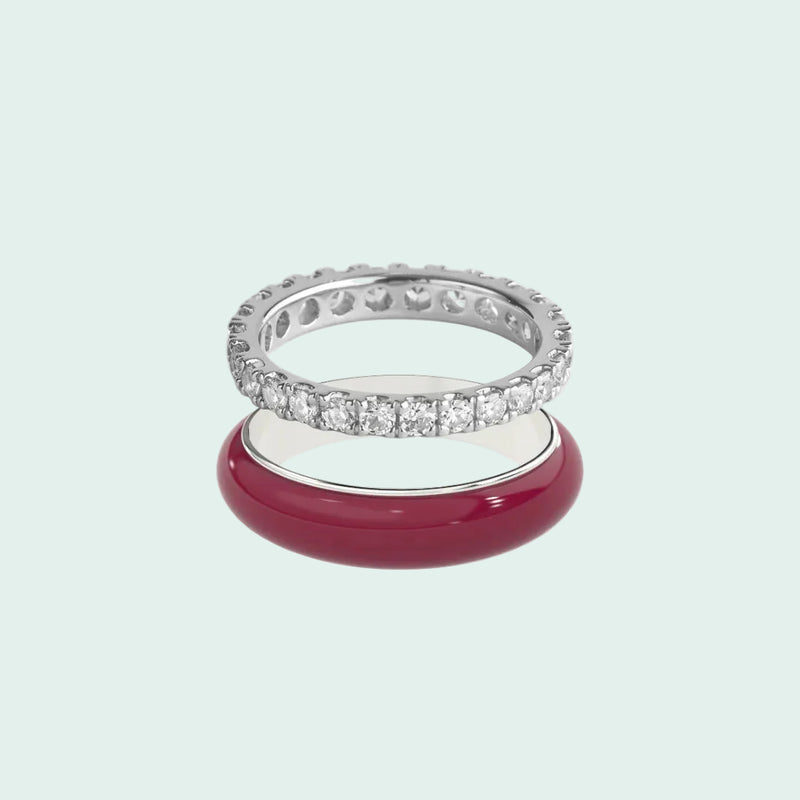 Chroma Orbit Rings-Silver (Set of 2)