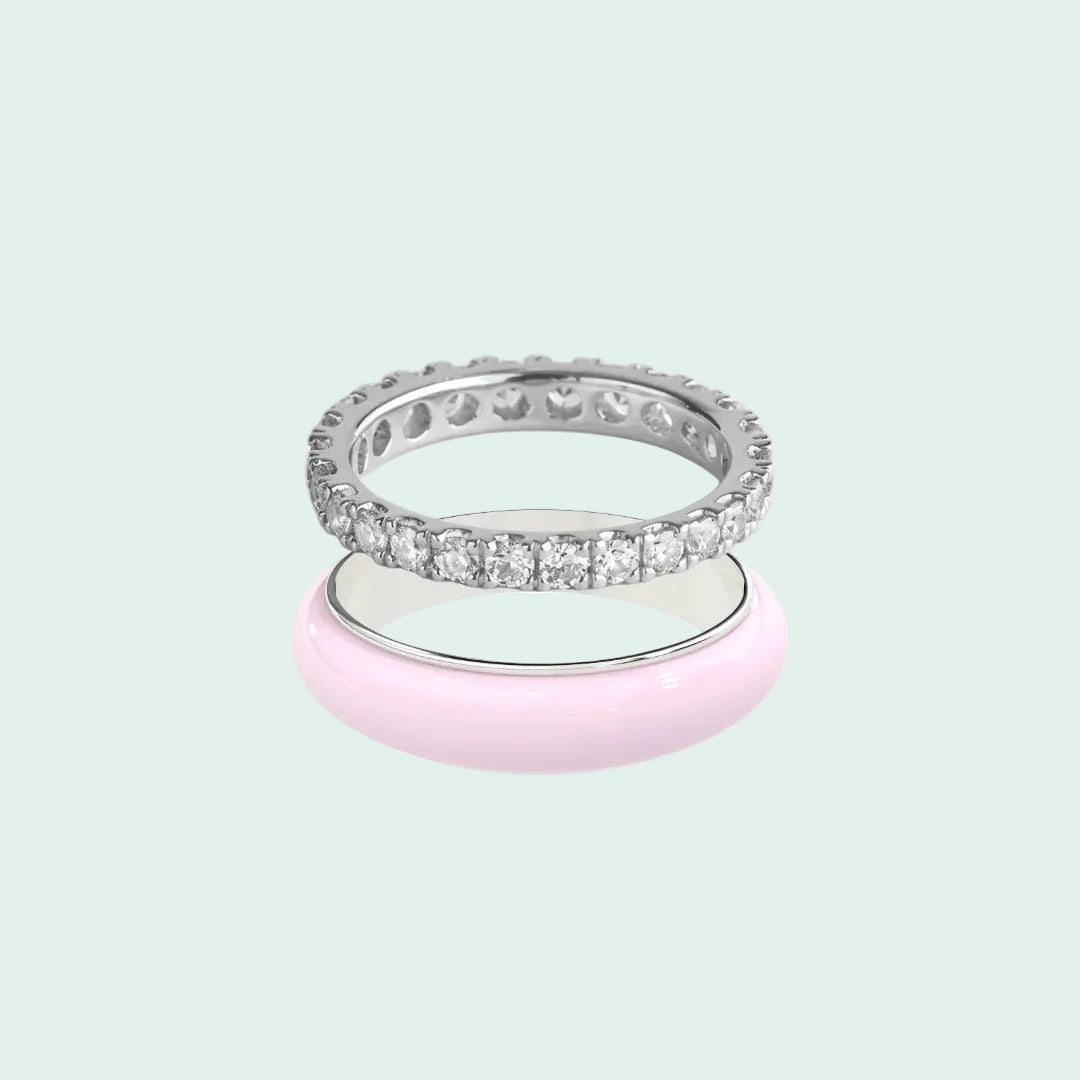 Chroma Orbit Rings-Silver (Set of 2)