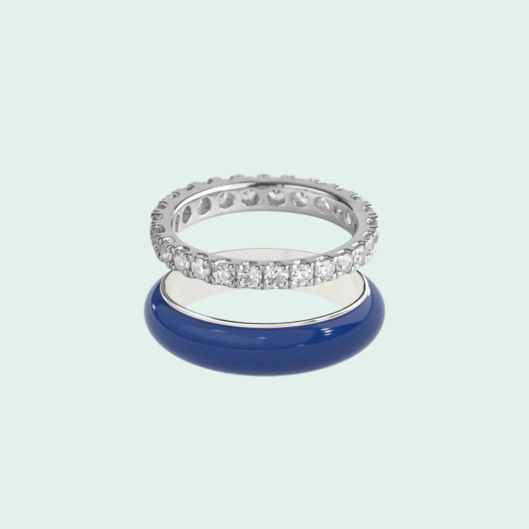 Chroma Orbit Rings-Silver (Set of 2)