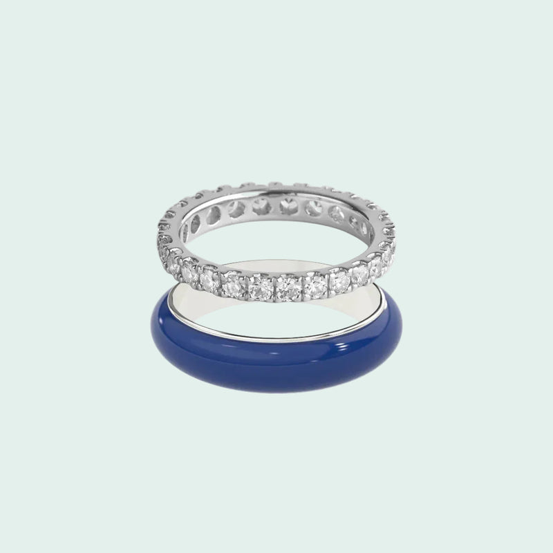 Chroma Orbit Rings-Silver (Set of 2)