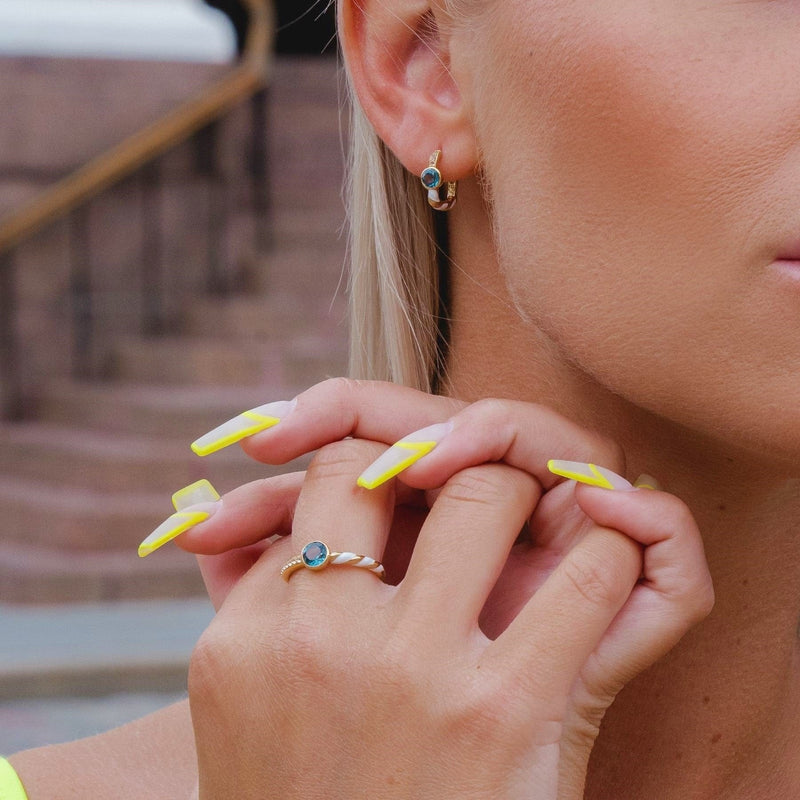 Lumina Pear-Cut Enamel Ring (Sky Blue Edition)